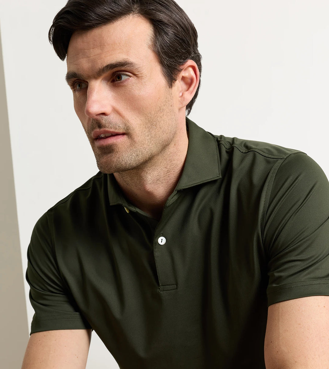 Peter Millar Crown Crafted Albatross Cotton-Blend Piqué Polo: Dark Olive