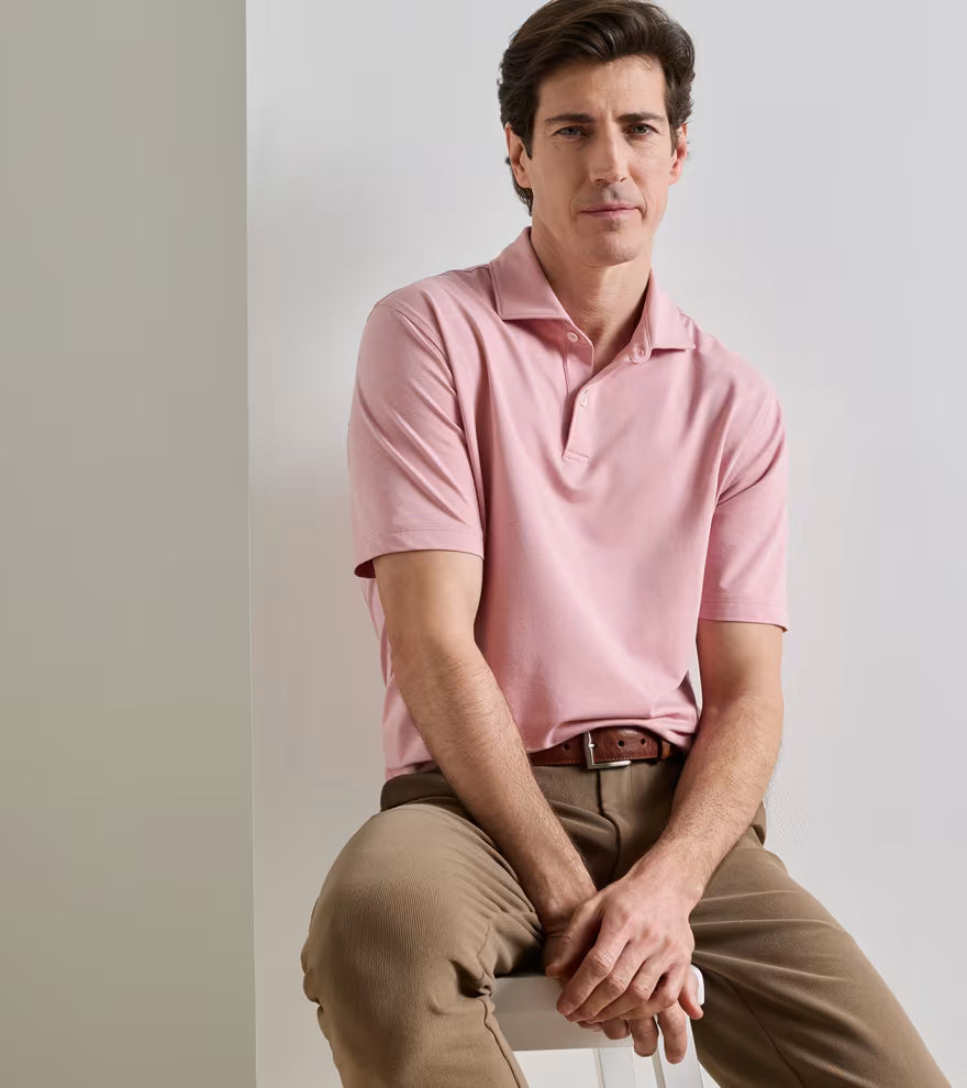 Peter Millar Crown Crafted Albatross Cotton-Blend Piqué Polo: Melrose Pink