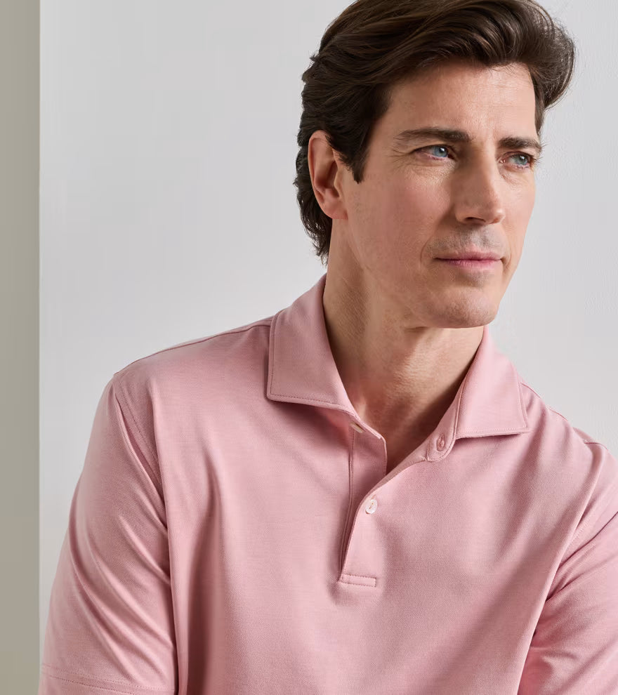 Peter Millar Crown Crafted Albatross Cotton-Blend Piqué Polo: Melrose Pink