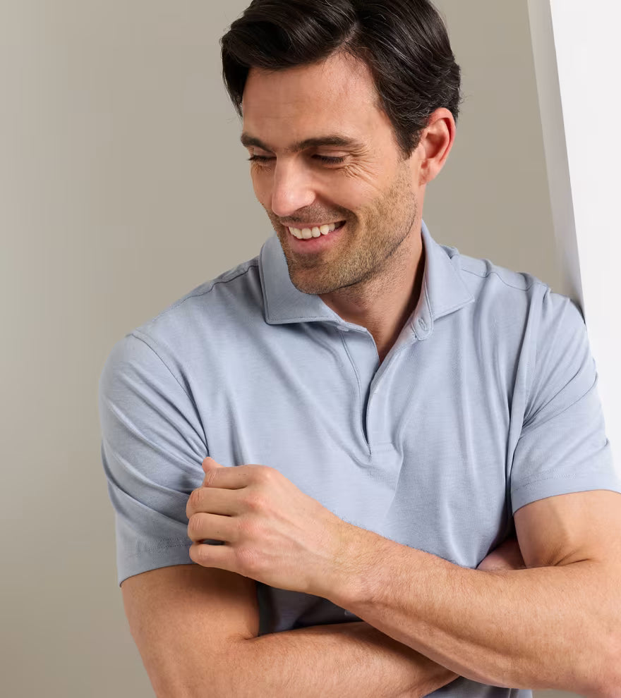 Peter Millar Crown Crafted Albatross Cotton-Blend Piqué Polo: Windy Blue