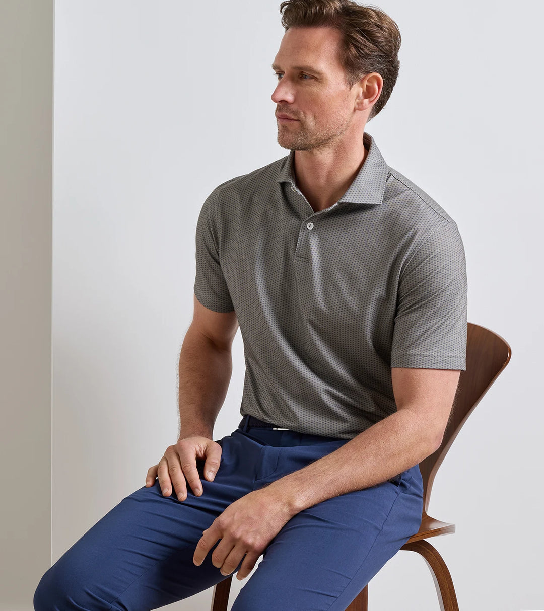Peter Millar Crown Crafted Albatross Diamond Cotton-Blend Piqué Polo: Dark Olive