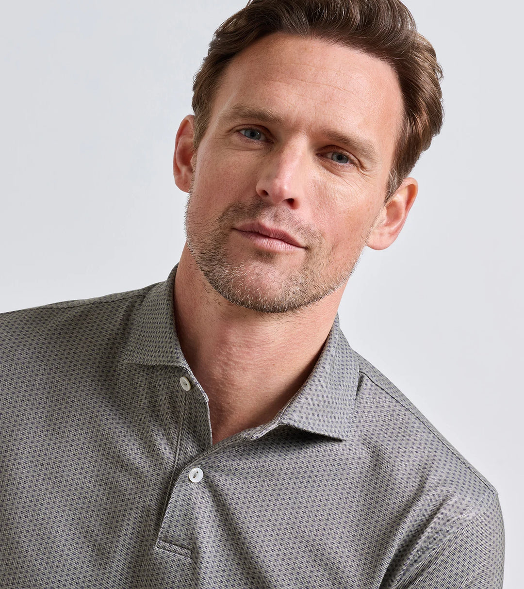 Peter Millar Crown Crafted Albatross Diamond Cotton-Blend Piqué Polo: Dark Olive