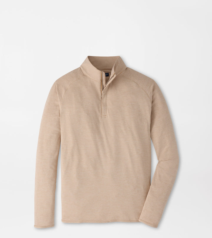 Peter Millar Stealth Stripe Performance Quarter-Zip: Light Nutmeg