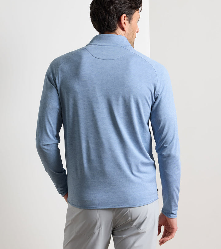 Peter Millar Stealth Stripe Performance Quarter-Zip: Windy Blue