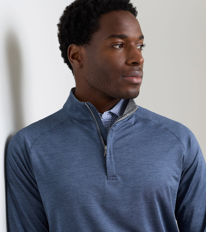 Peter Millar Stealth Performance Quarter-Zip: Cadet