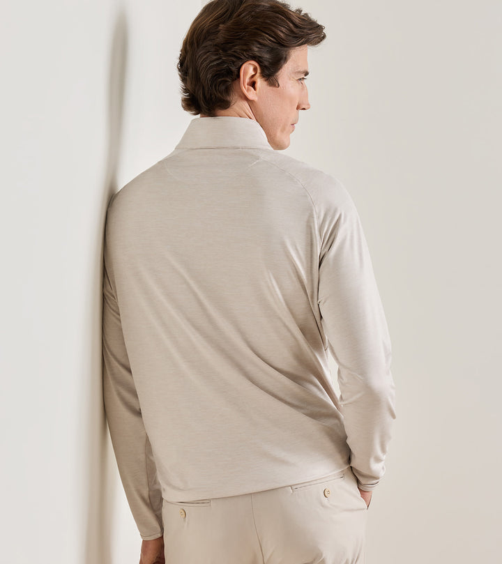 Peter Millar Stealth Performance Quarter-Zip: Grey Mist
