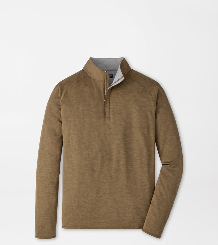 Peter Millar Stealth Performance Quarter-Zip: Light Mocha