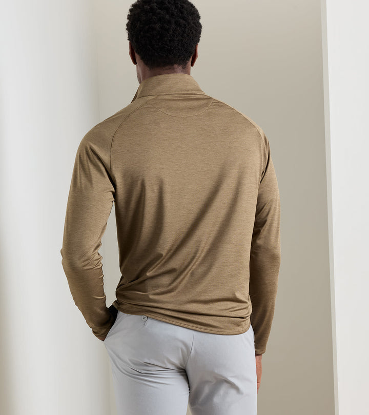 Peter Millar Stealth Performance Quarter-Zip: Light Mocha