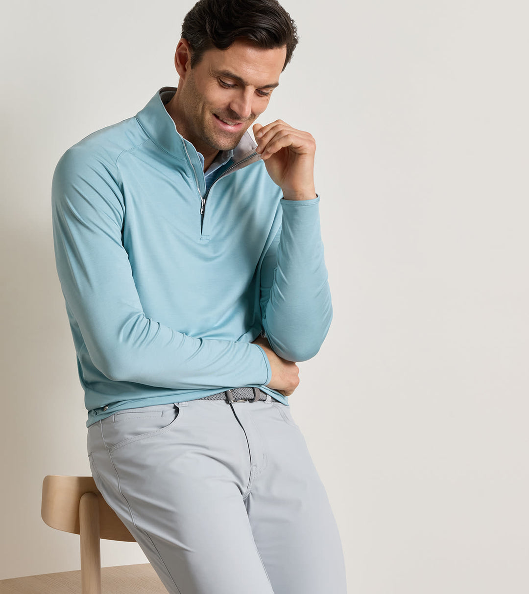 Peter Millar Stealth Performance Quarter-Zip: Seaflower