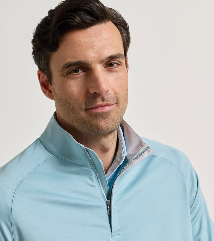 Peter Millar Stealth Performance Quarter-Zip: Seaflower
