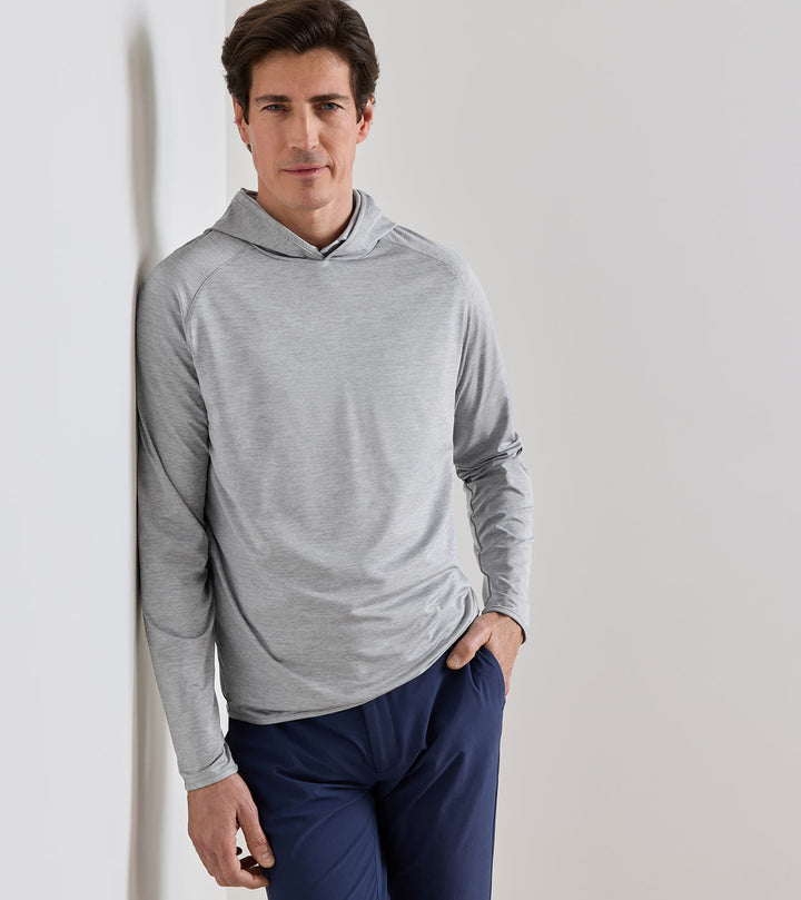 Peter Millar Stealth Performance Hoodie: Gale Grey