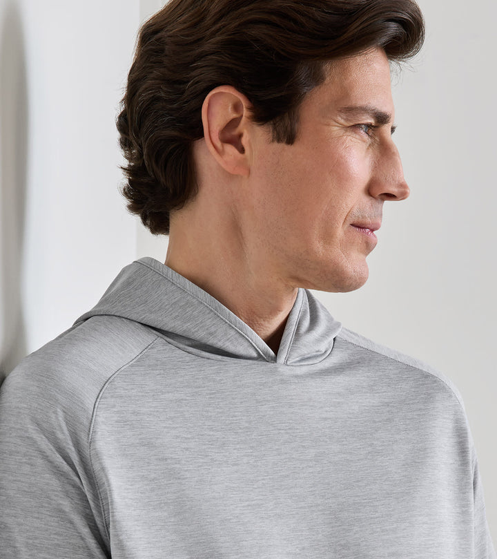 Peter Millar Stealth Performance Hoodie: Gale Grey