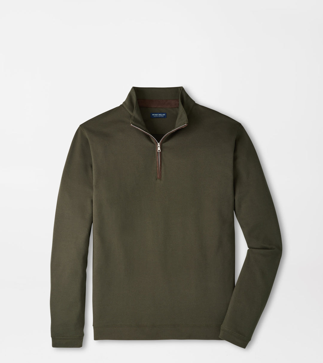 Peter Millar Albatross Cotton-Blend Piqué Quarter-Zip: Dark Olive