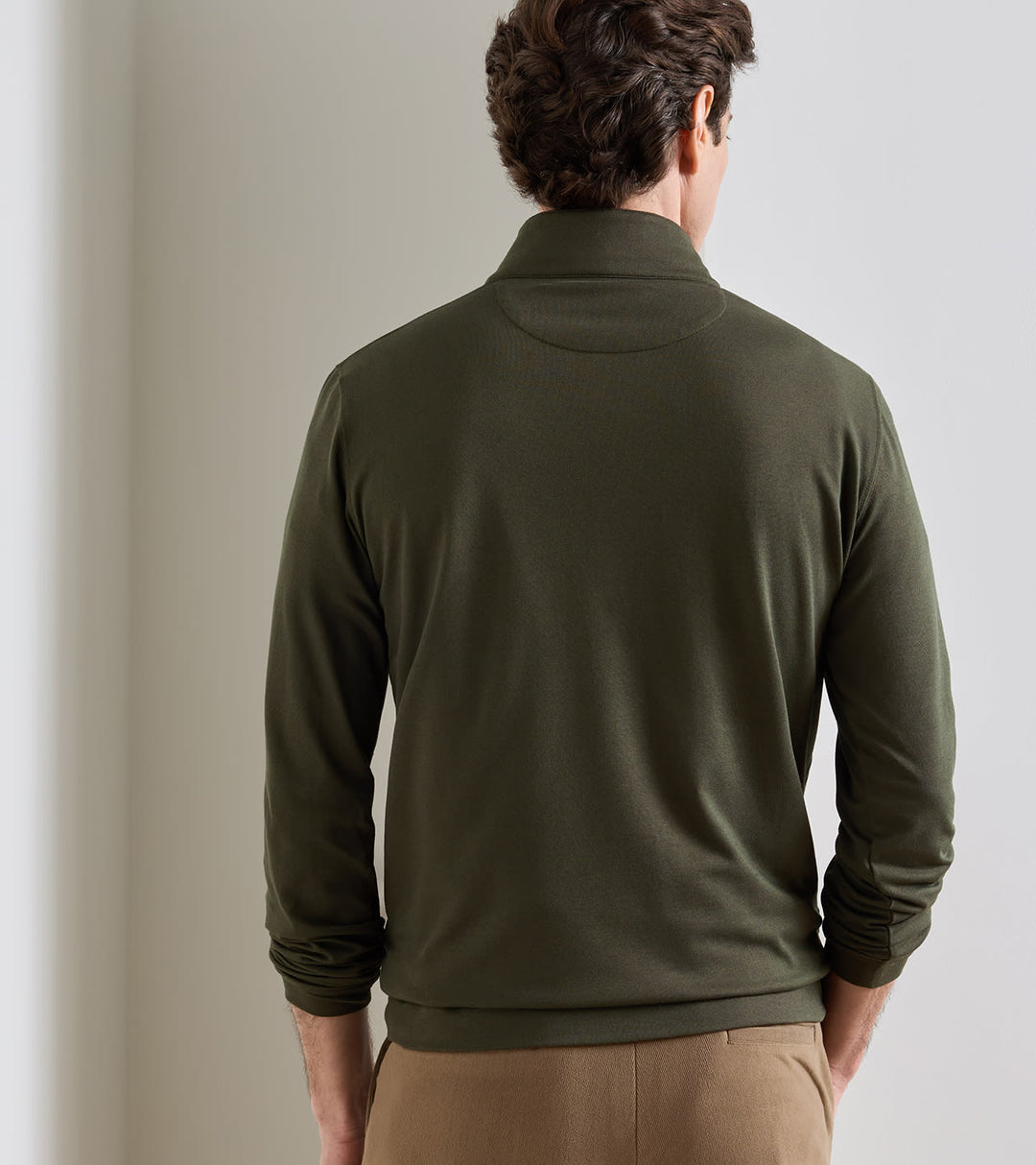 Peter Millar Albatross Cotton-Blend Piqué Quarter-Zip: Dark Olive