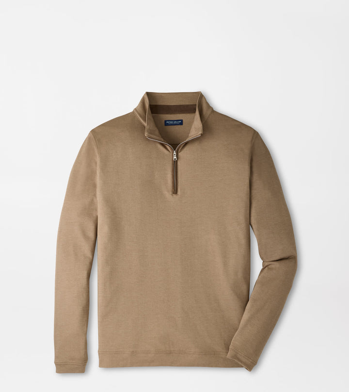 Peter Millar Albatross Cotton-Blend Piqué Quarter-Zip: Light Mocha