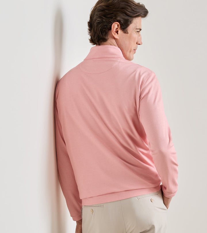 Peter Millar Albatross Cotton-Blend Piqué Quarter-Zip: Melrose Pink