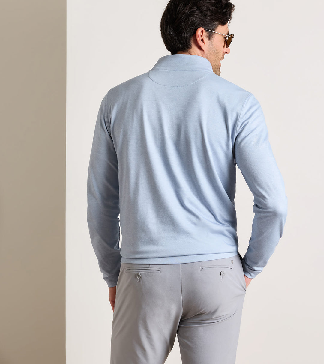 Peter Millar Albatross Cotton-Blend Piqué Quarter-Zip: Windy Blue