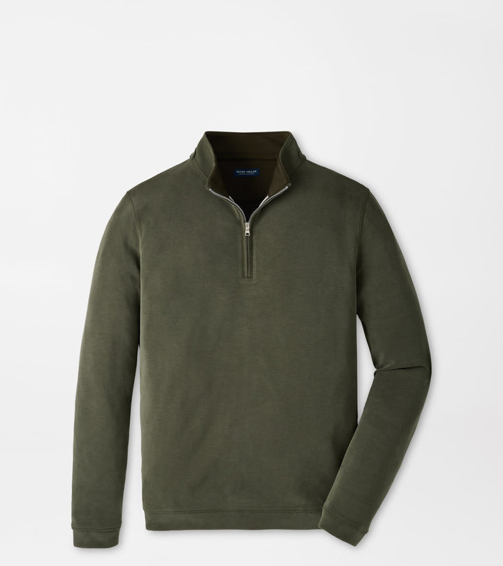 Peter Millar Soft Suede Performance Quarter-Zip: Dark Olive