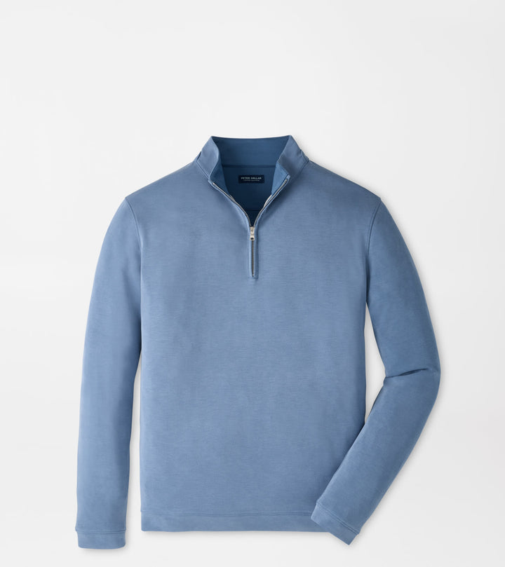 Peter Millar Soft Suede Performance Quarter-Zip: Windy Blue