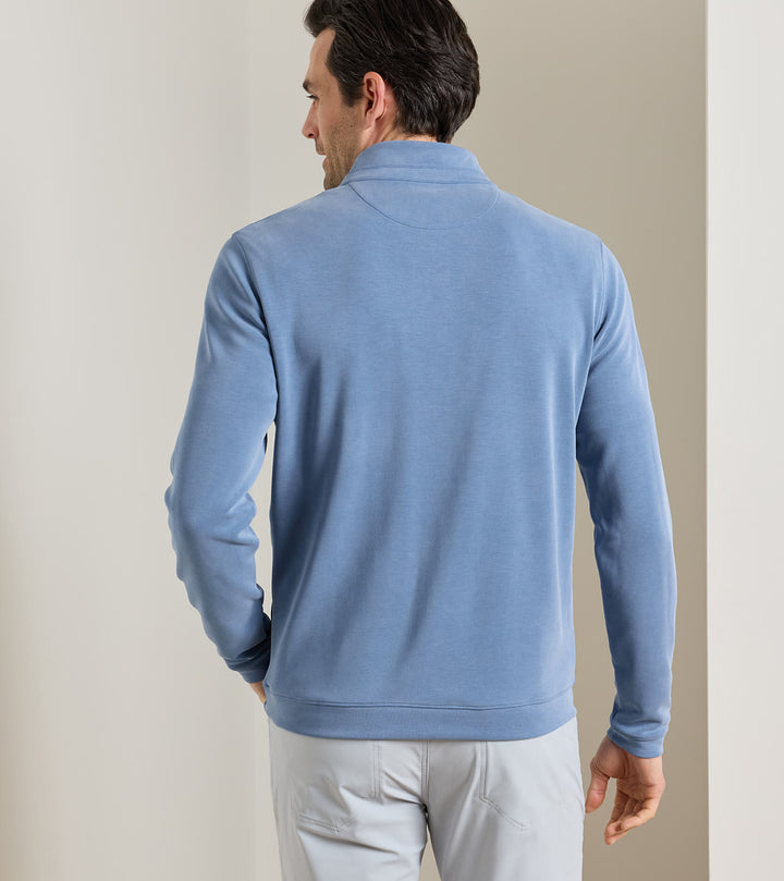Peter Millar Soft Suede Performance Quarter-Zip: Windy Blue