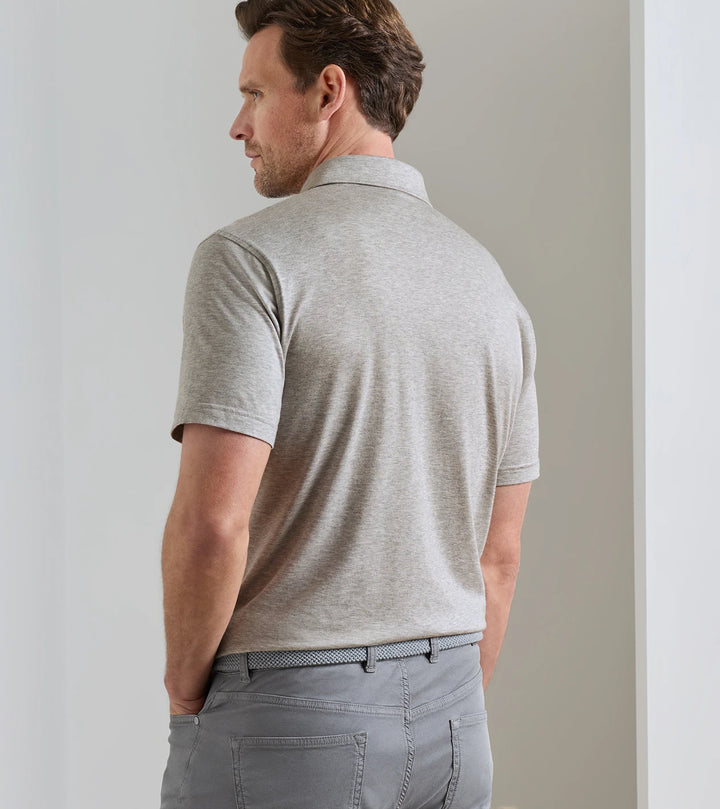 Peter Millar Excursionist Flex Short-Sleeve Polo: Gale Grey