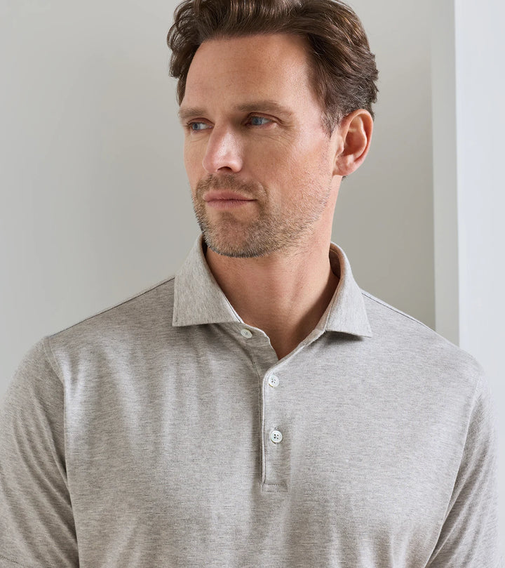 Peter Millar Excursionist Flex Short-Sleeve Polo: Gale Grey