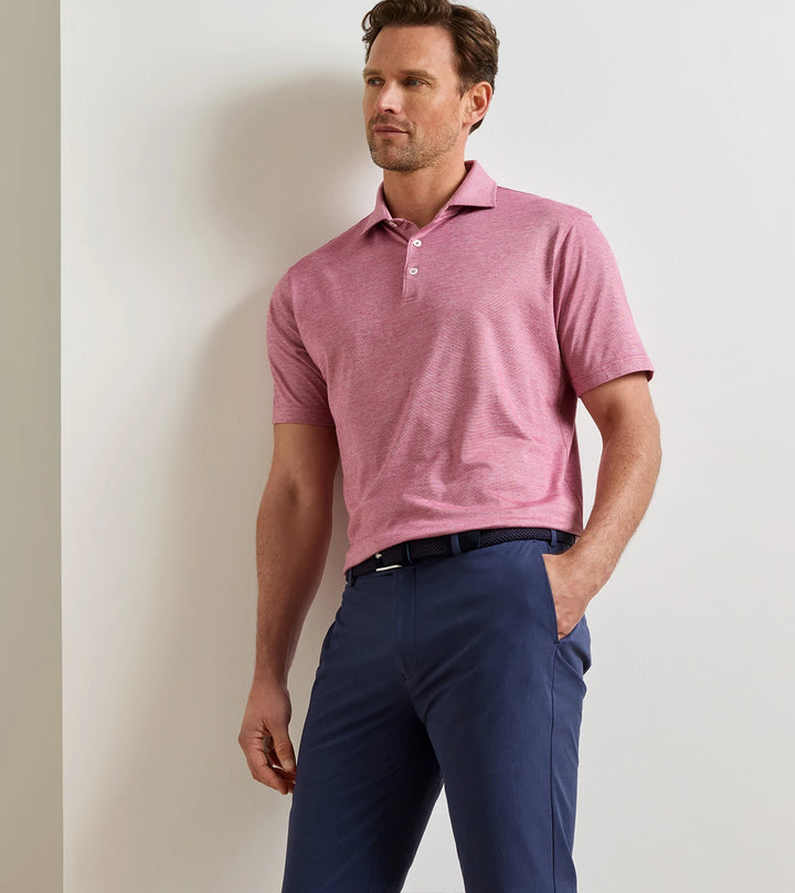 Peter Millar Excursionist Flex Short-Sleeve Polo: Ruby Dusk