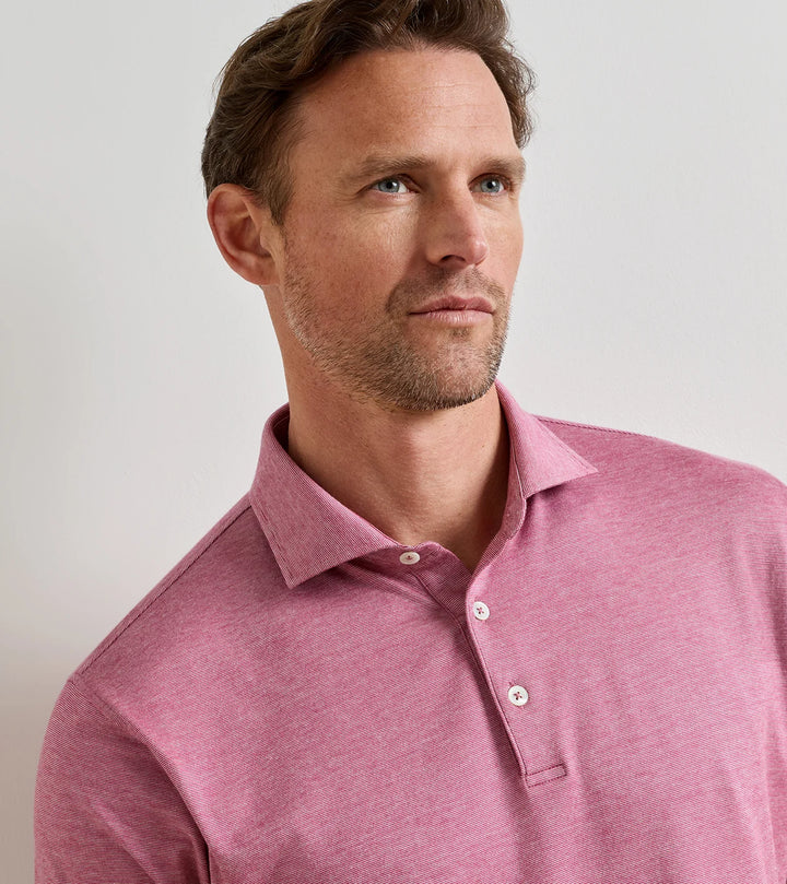 Peter Millar Excursionist Flex Short-Sleeve Polo: Ruby Dusk