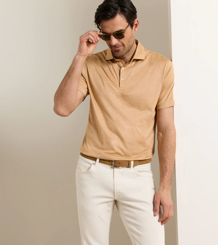 Peter Millar Excursionist Flex Short-Sleeve Polo: Spiced Cider
