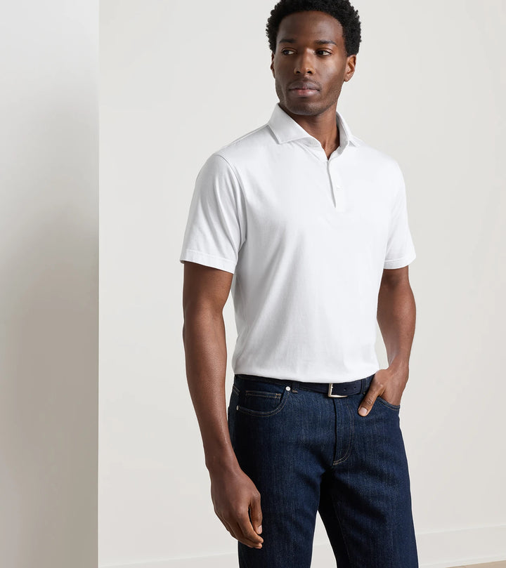 Peter Millar Excursionist Flex Short-Sleeve Polo: White