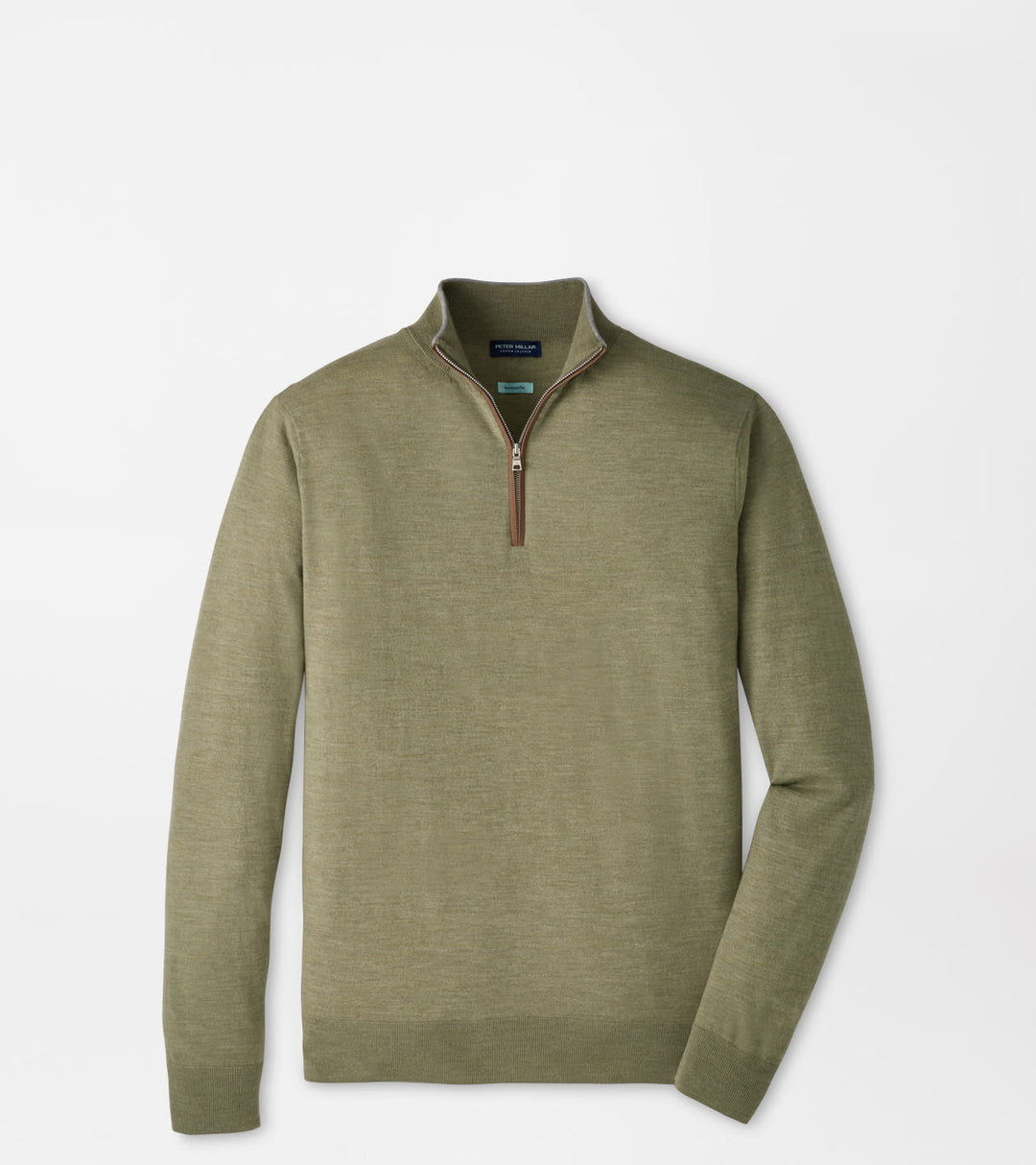 Peter Millar Excursionist Flex Quarter-Zip Sweater: Bayleaf