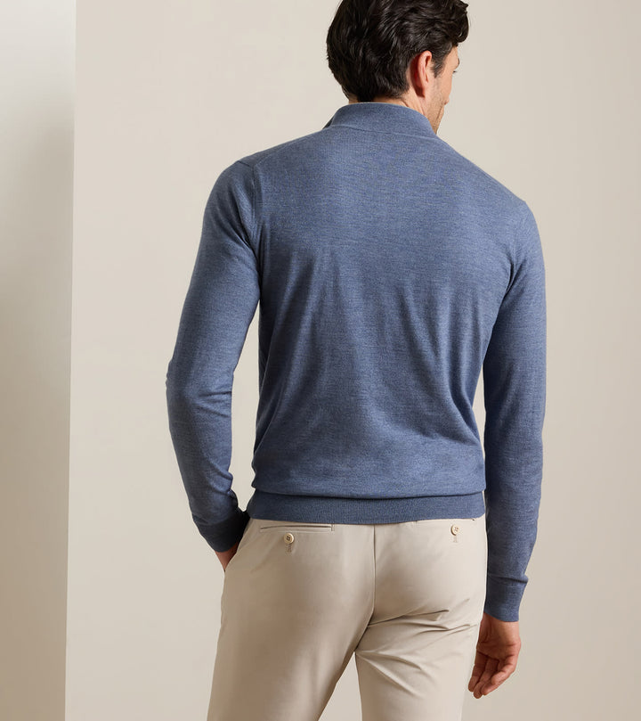 Peter Millar Excursionist Flex Quarter-Zip Sweater: Cadet