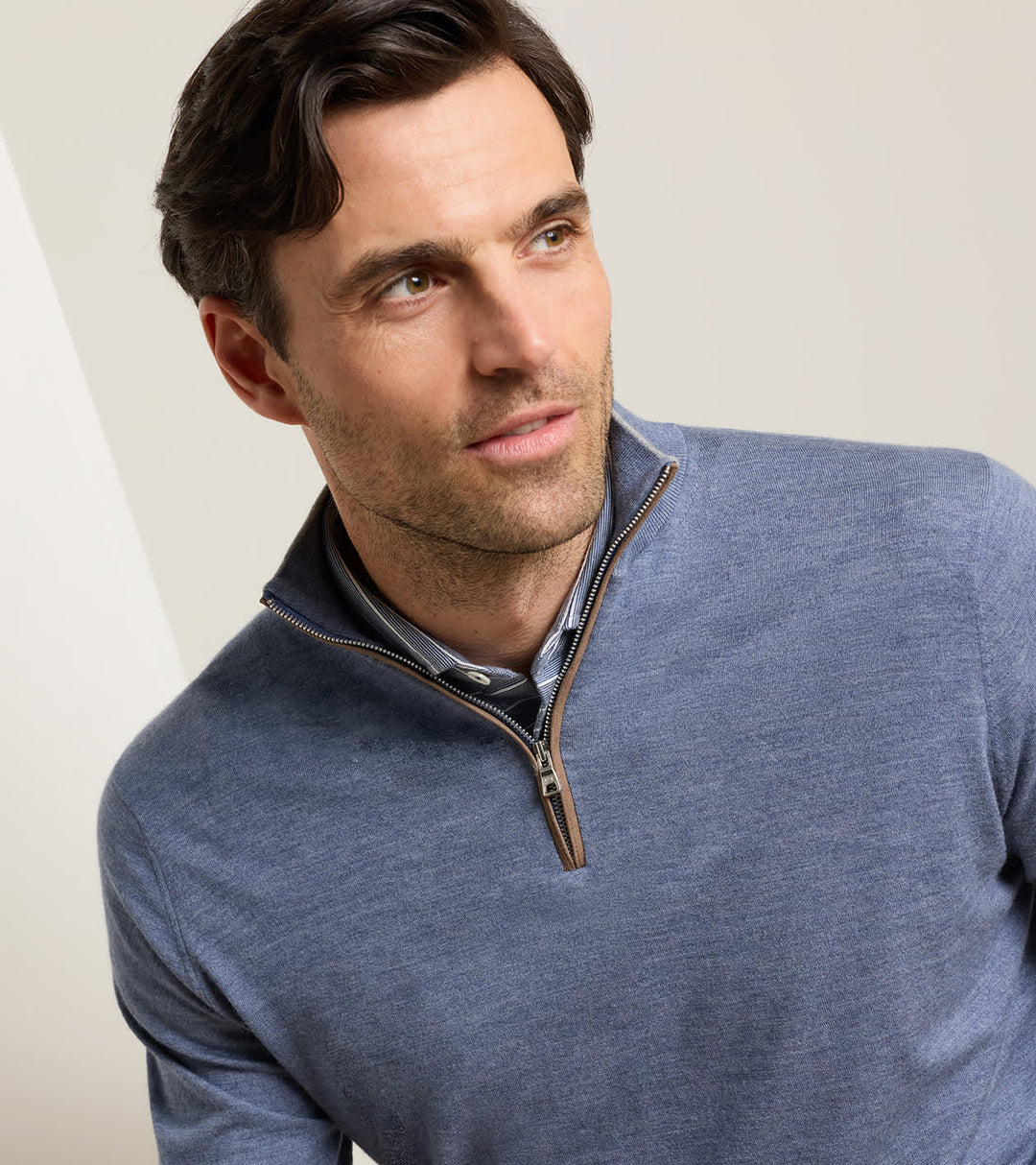 Peter Millar Excursionist Flex Quarter-Zip Sweater: Cadet