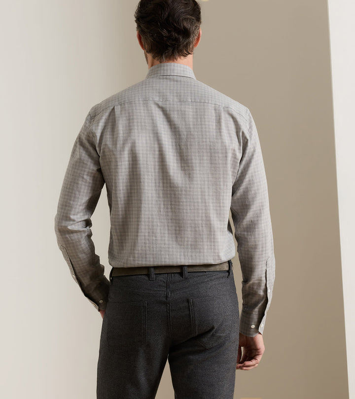 Peter Millar Felix Cotton Sport Shirt: Argento