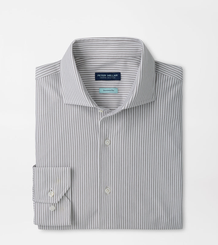 Peter Millar Excursionist Flex Stripe Sport Shirt: Argento
