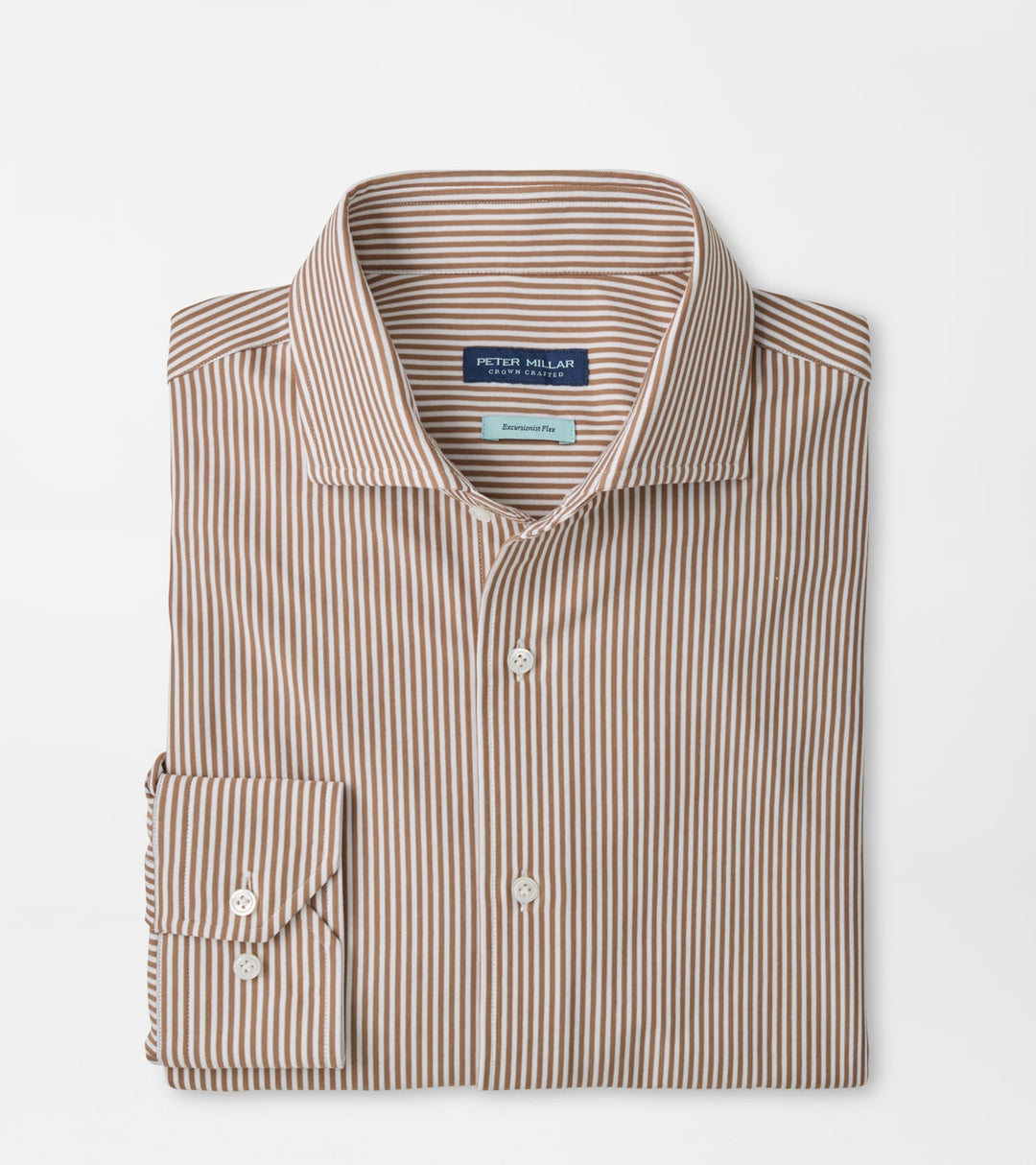Peter Millar Excursionist Flex Stripe Sport Shirt: Nutmeg