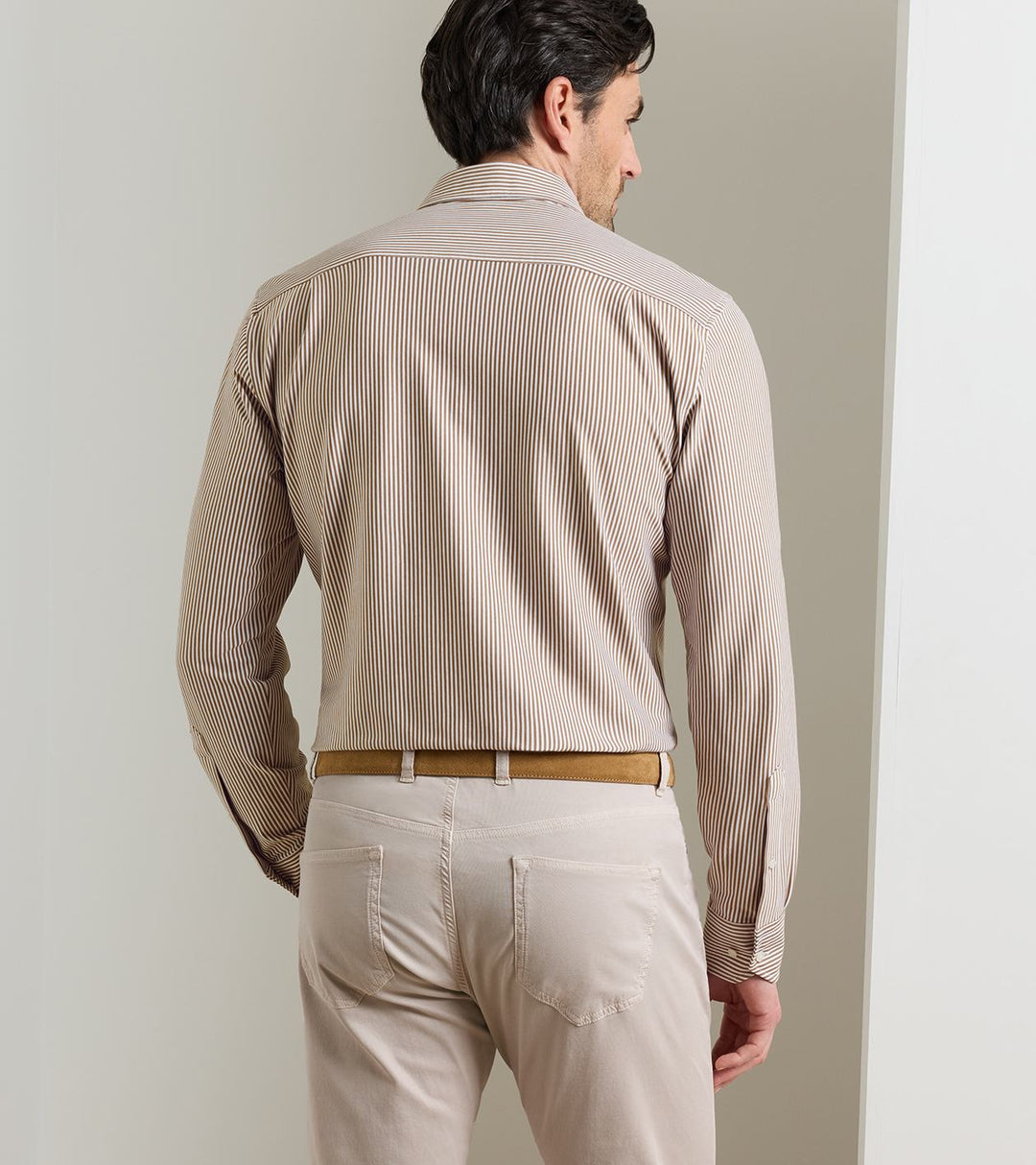 Peter Millar Excursionist Flex Stripe Sport Shirt: Nutmeg
