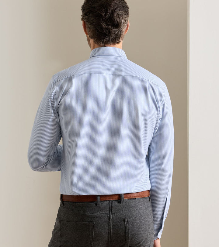 Peter Millar Excursionist Flex Stripe Sport Shirt: Windy Blue