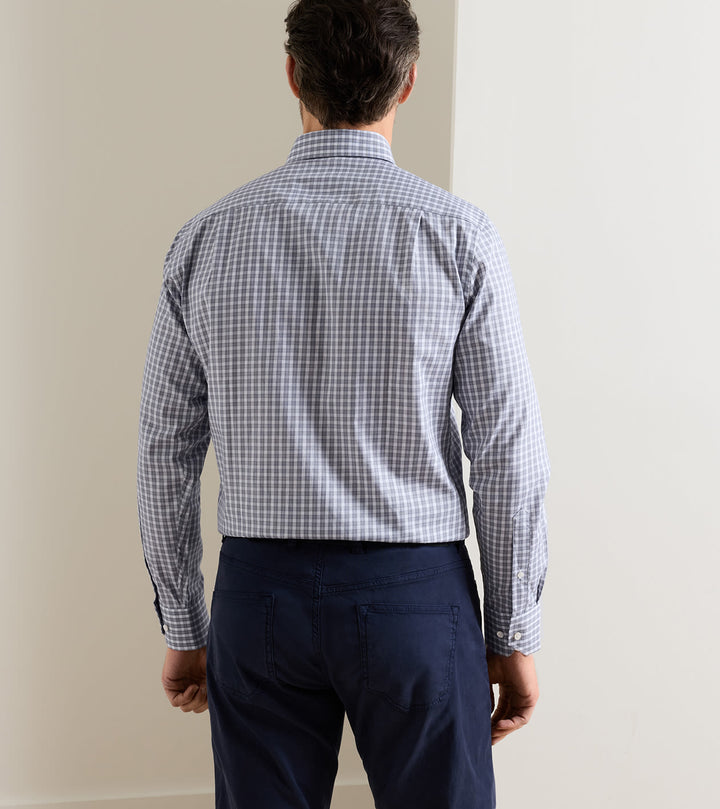 Peter Millar Chester Cotton Sport Shirt: Navy