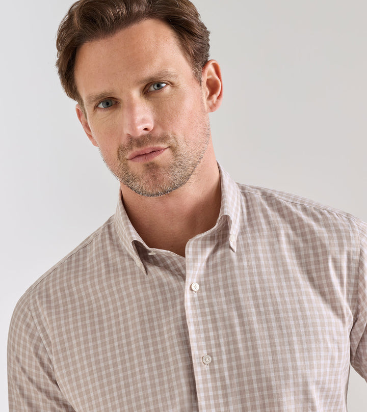 Peter Millar Chester Cotton Sport Shirt: Nutmeg