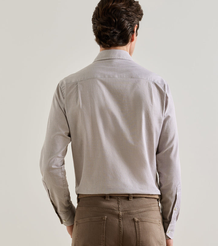 Peter Millar Winston Cotton Sport Shirt: Light Mocha