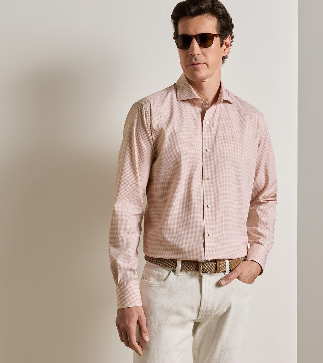 Peter Millar Winston Cotton Sport Shirt: Spiced Cider