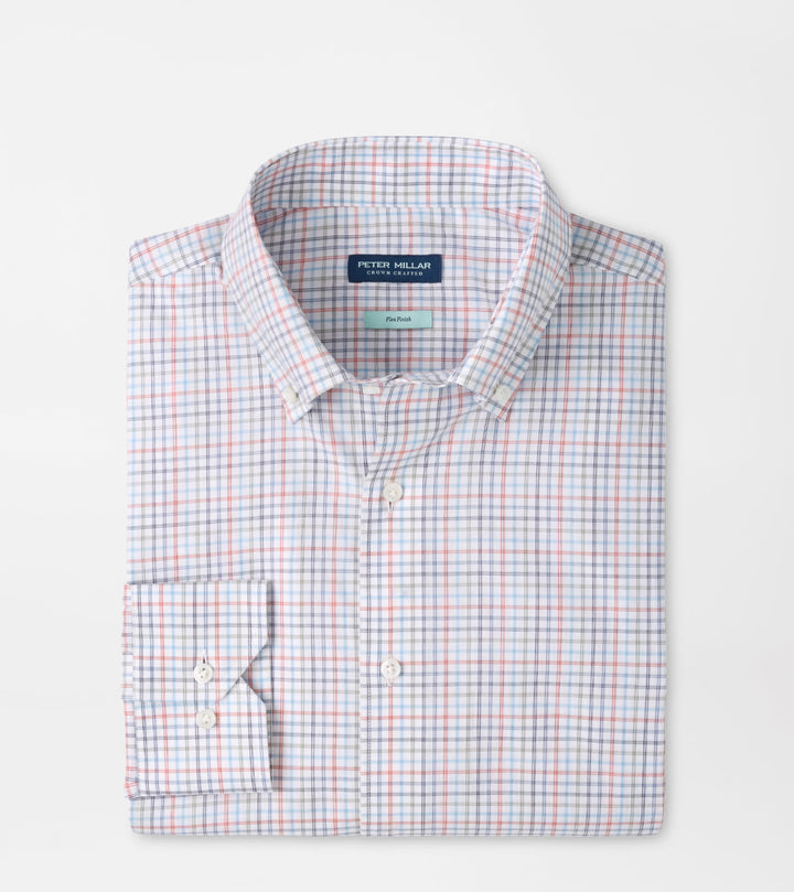 Peter Millar Otis Cotton Sport Shirt: Cadet