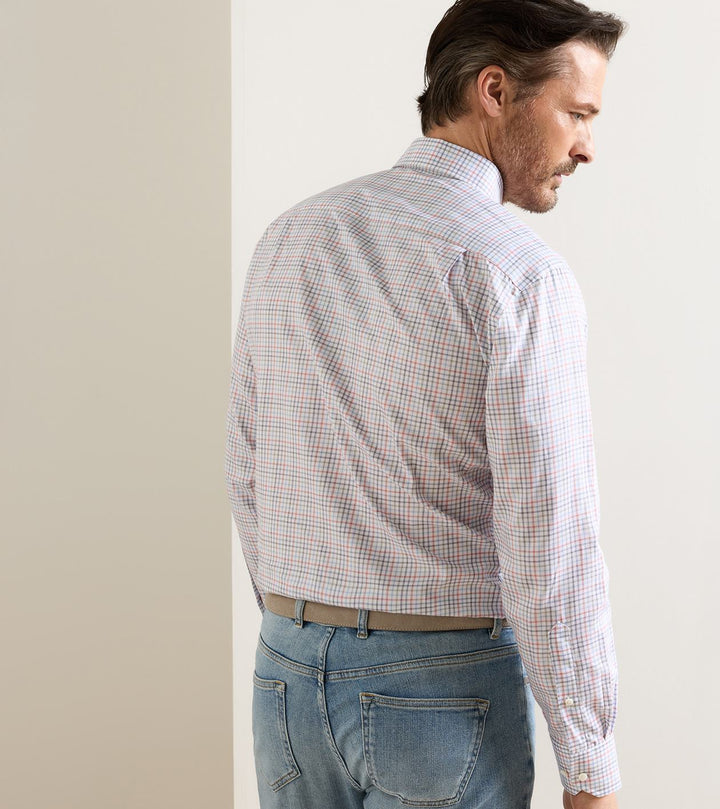 Peter Millar Otis Cotton Sport Shirt: Cadet