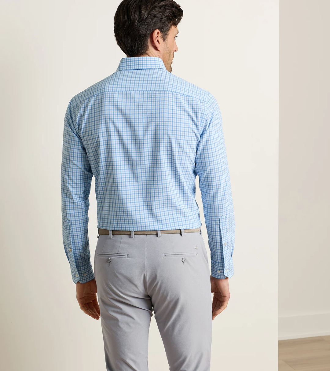 Peter Millar Clarence Performance Poplin Sport Shirt: Whitehaven Blue