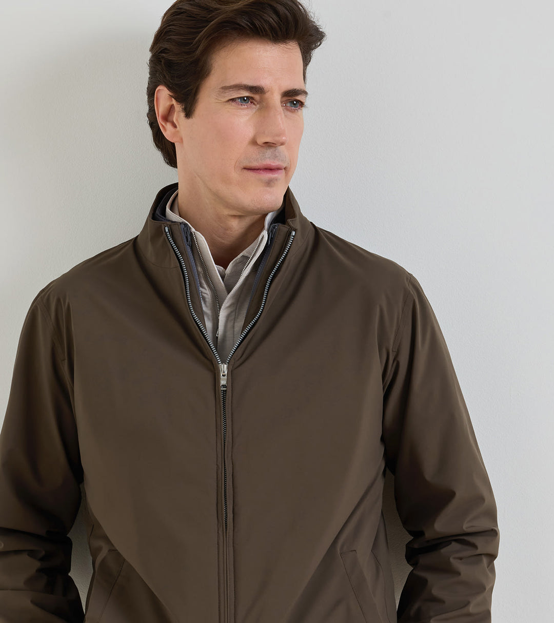 Peter Millar Ryder 3-in-1 Jacket & Vest: Ash Brown