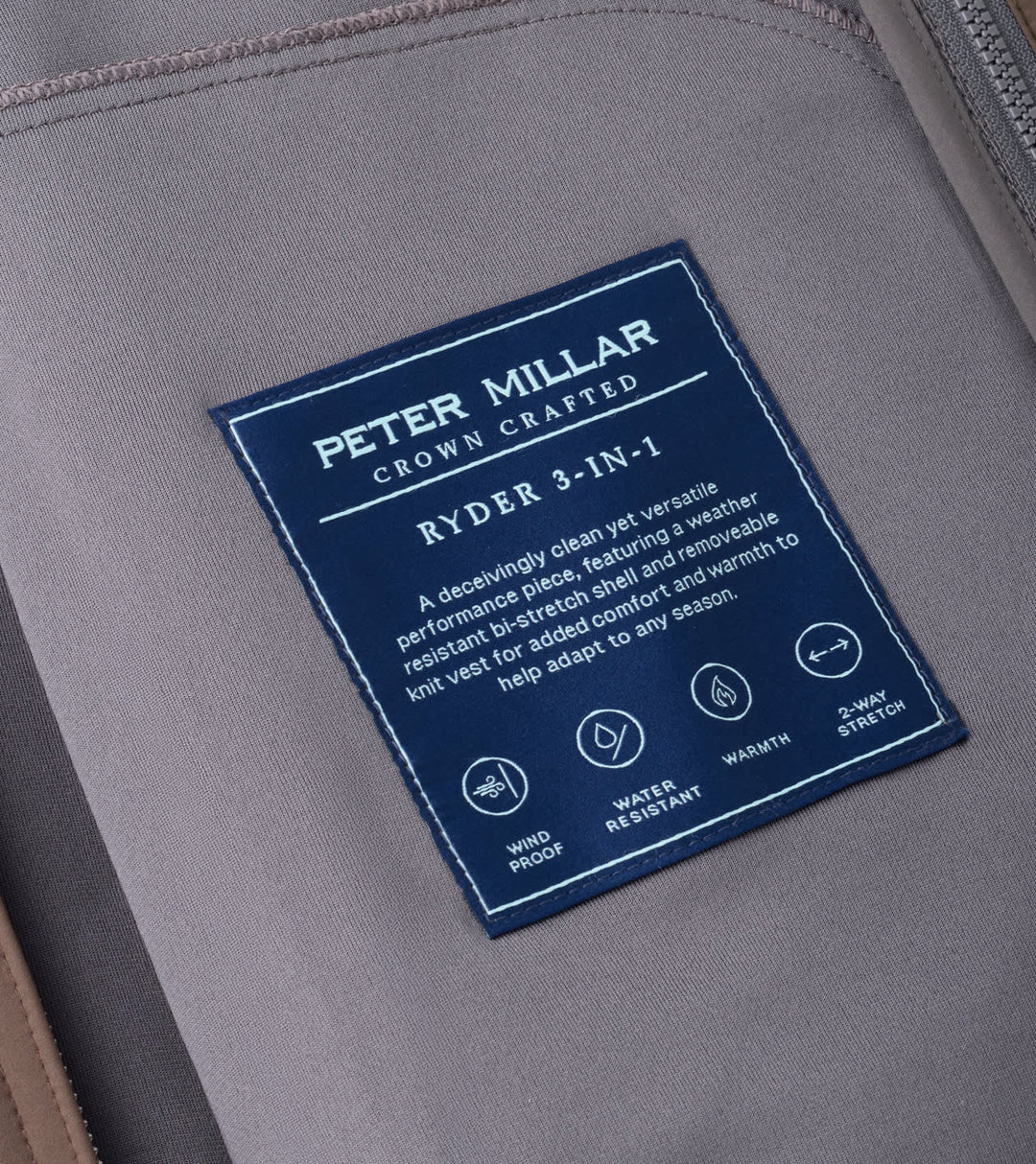 Peter Millar Ryder 3-in-1 Jacket & Vest: Ash Brown