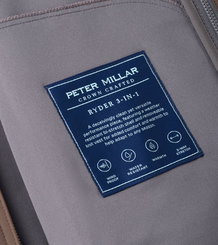 Peter Millar Ryder 3-in-1 Jacket & Vest: Ash Brown
