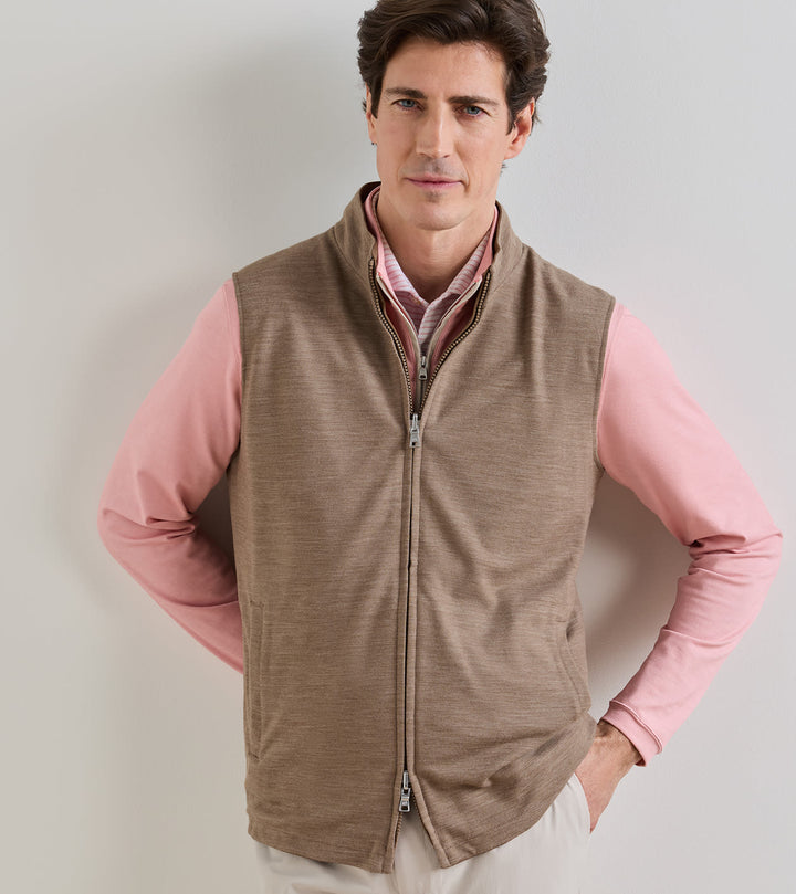 Peter Millar Ryder Reversible Vest: Light Mocha