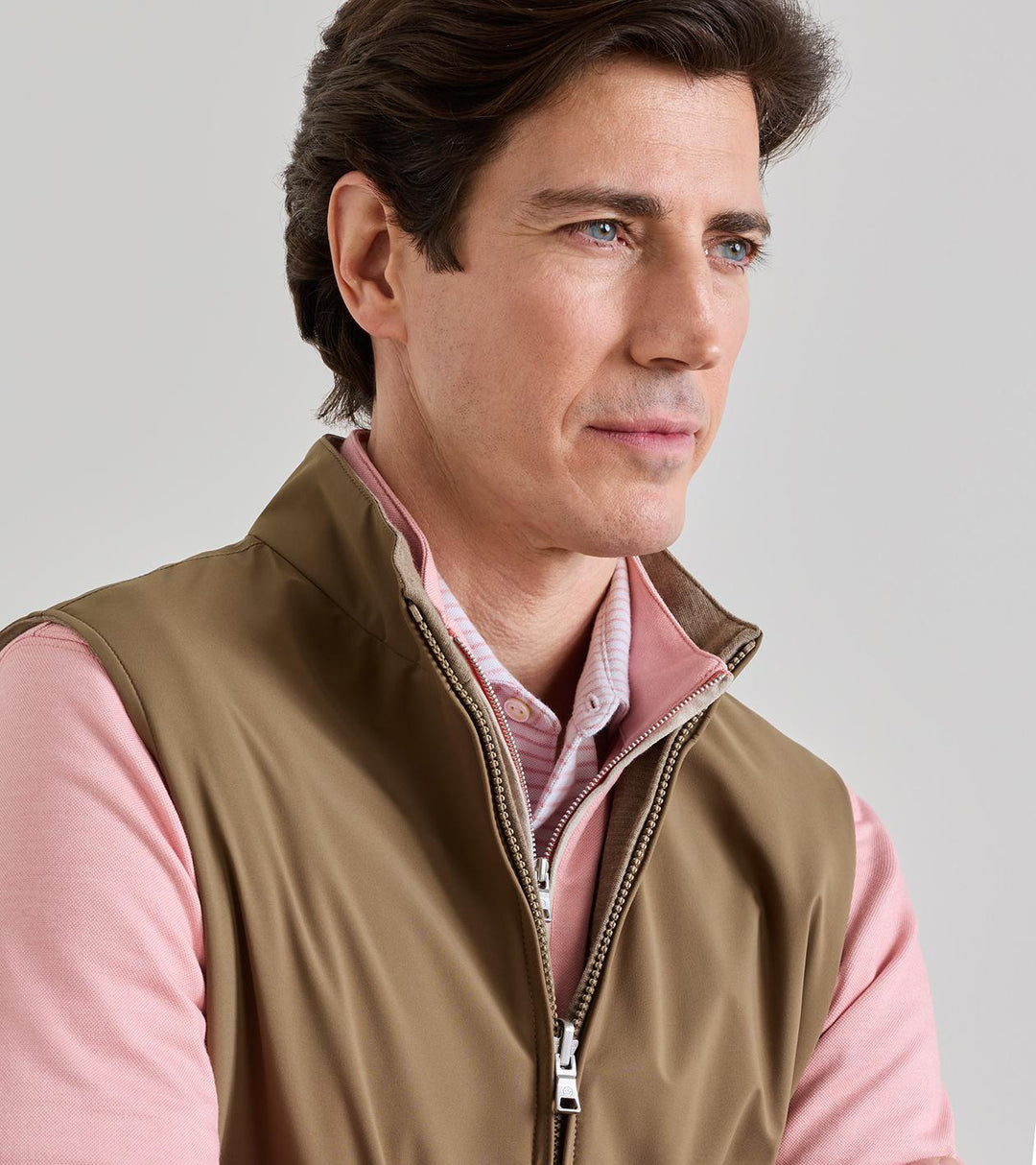 Peter Millar Ryder Reversible Vest: Light Mocha
